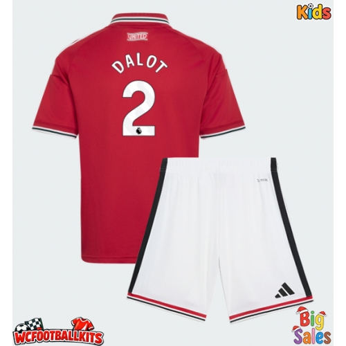 Manchester United Diogo Dalot #2 Replica Home Stadium Kit for Kids 2026-27 Short Sleeve (+ pants)